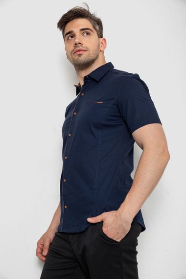Рубашка мужская однотонная  -уценка, цвет темно-синий, 214R7119-U-1 | Зображення 2