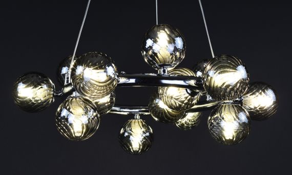 Люстра підвісна на 15 лампочок 27506 Хром 35-140х51х51 см. | Зображення 2