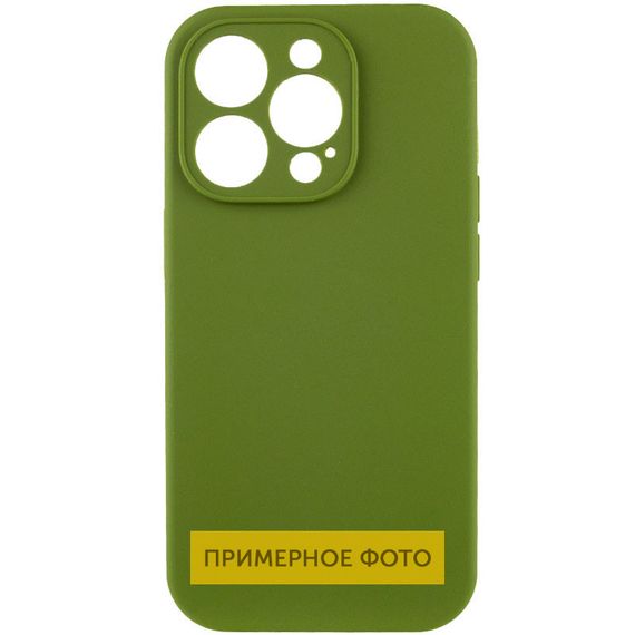 Чехол Silicone Case Full Camera Protective (AA) NO LOGO для Apple iPhone 16 (6.1") Зеленый / Dark Olive