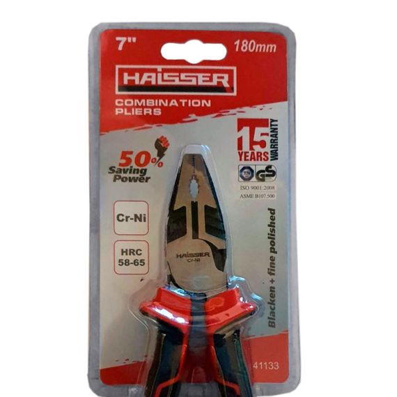 Плоскогубцы 41133 Cr-Ni Blacken Polished 50% SAVE POWER 180 мм Haisser | Зображення 2