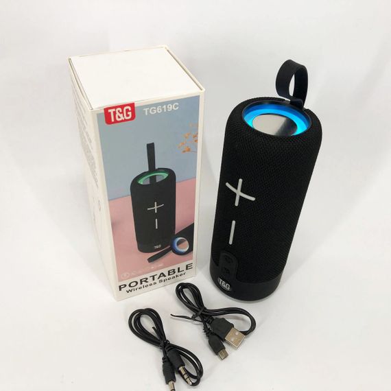 Портативная Bluetooth колонка TG619C FM-радио USB/TF с ремешком. RL-984 Цвет: черный | Зображення 6