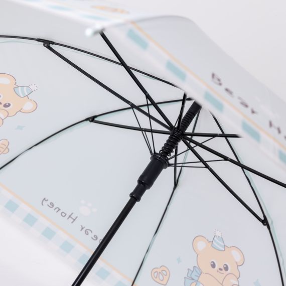 Класична дитяча парасолька-тростина напівавтомат з поліестеру міцна надійна 8 спиць діаметр 94 см М'ятний HP-23-11M | Зображення 2