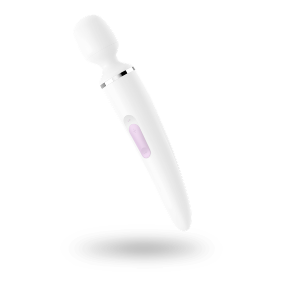 Вібромасажер Satisfyer Wand-er Woman (White/Chrome), водонепроникний, потужний, розмір XXL | Зображення 1