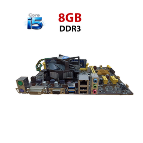 Комплект: Материнська плата Asus H81M-K / Intel Core i5-4570 (4 ядра по 3.2 - 3.6 GHz) / Socket LGA 1150 / 8 GB DDR3 / кулер б/в