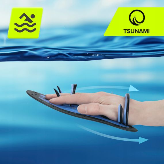 Лопатки для плавання в басейні TSUNAMI Swimming Paddles 2 шт Black/Blue (P-5905973405355) | Зображення 3