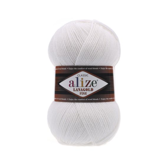 Пряжа Alize Lanagold Fine 55 напіввовна
