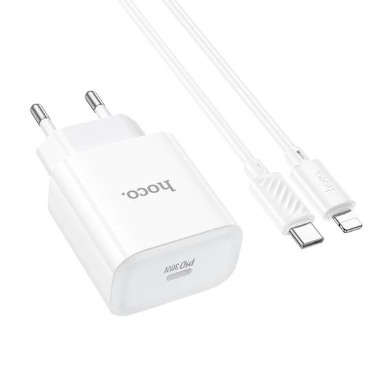 Мережевий зарядний пристрій Hoco C76A Pro 1USB-C PD/QC 30 W + Type-C to Lightning | Зображення 4