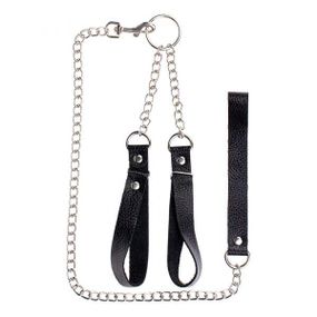 Наручники с поводком Gentle Hold Black sexstyle