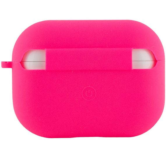 Силиконовый футляр с микрофиброй для наушников Airpods Pro Розовый / Barbie pink | Зображення 2