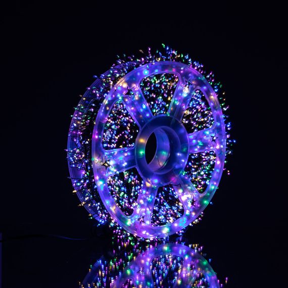 Новорічна гірлянда кімнатна «Роса» Хвойна лапа 50 м, 1500 LED, мультиколір, зелений провід | Зображення 3