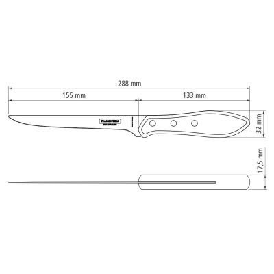Кухонний ніж Tramontina Barbecue Polywood Fillet 152 мм Червоне Дерево (21188/176) | Зображення 3