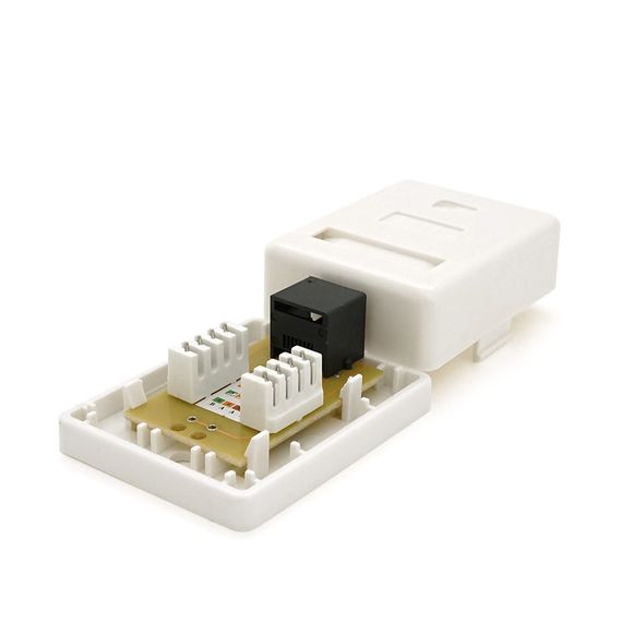 Розетка RITAR UTP 8P8C RJ45 1 порт Cat-6, накладна біла | Зображення 2