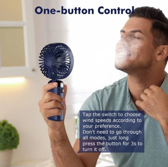 Переносний домашній мінівентилятор з USB-зарядкою, складаний на 90°, цифровий дисплей | Зображення 4