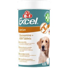 Вітаміни 8in1 Excel Glucosamine + MSM для цуценят і дорослих собак, для суглобів, 55 шт.