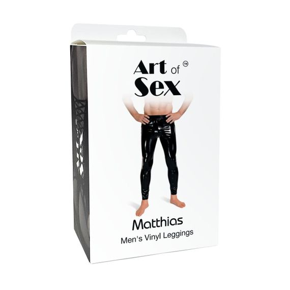Лакированные мужские леггинсы Art of Sex - Matthias, цвет черный, размер L Sex Aura | Зображення 2