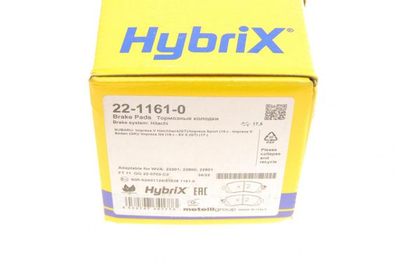 Колодки гальмівні передні Subaru Impreza Outback XV 17-  22-1161-0 | Зображення 5