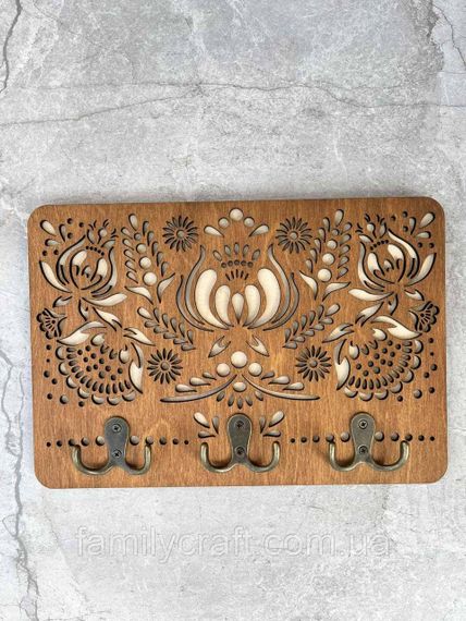 Настенная ключница из дерева Деревянный органайзер для ключей Держатель для хранения Персонализация | Зображення 3