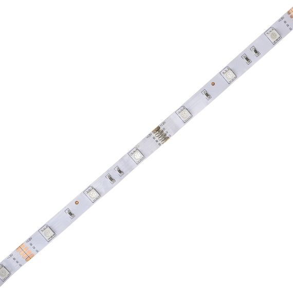 Цветная LED лента негерметичная 12V 7.2W 5050 WHITE PCB RGB IP20 1m (BY-024/30) | Зображення 2