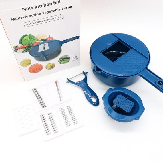 Ручная овощерезка 8в1, с чашей 1,8л, Темно-зеленый / Многофункциональная терка для овощей / Измельчитель | Зображення 9