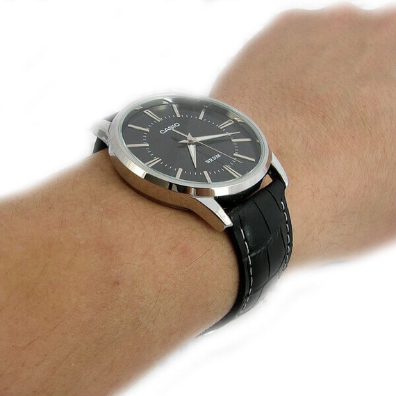 Мужские часы водонепроницаемые с кожаным ремешком оригинал Япония Casio Collection MTP-1303PL-1AVEF | Зображення 5