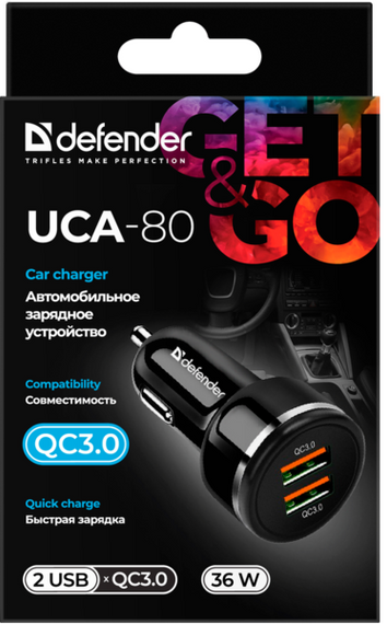 Зарядний пристрій Defender UCA-80 black, 2xUSB, QC3.0, 36W (83832) | Зображення 4