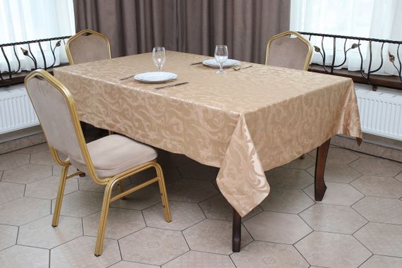 Cкатерть Kayra жаккардовая “Вензель”, 155 х 290 см Бежевый
