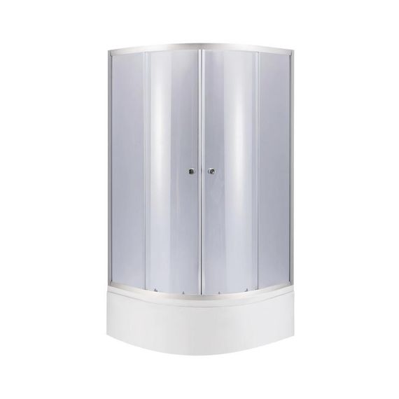 Lidz Latwa SC80x80.SAT.HIGH.GR Душова кабіна напівкругла, скло тон. 4 мм + Lidz Душовий піддон KAPIELKA ST80x80x41, з панеллю