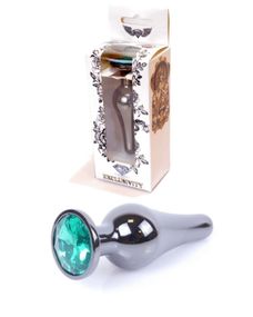 Пробка Boys of Toys Jewellery Dark Silver BUTT PLUG 3см, 9.5см Зеленая