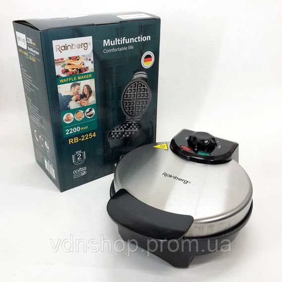 Вафельниця для рельєфних вафель Rainberg, Вафельниця з антипригарним покриттям для тонких вафель WI-88 | Зображення 7