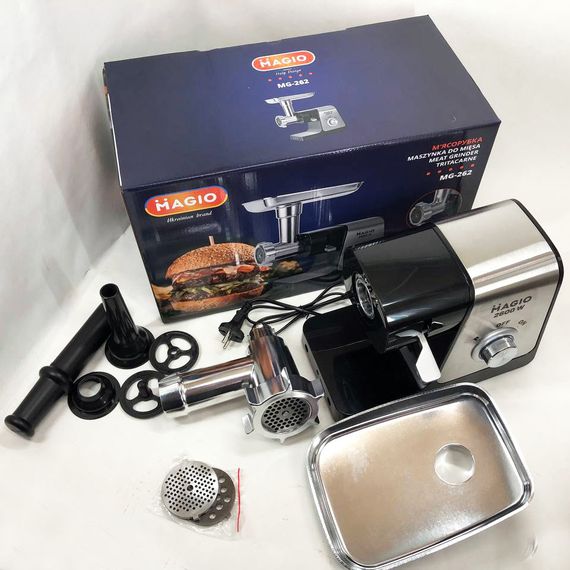 М'ясорубка електрична Magio MG-262, м'ясорубка для томатів, електром'ясорубка соковитискач HE-609 для томатів | Зображення 3