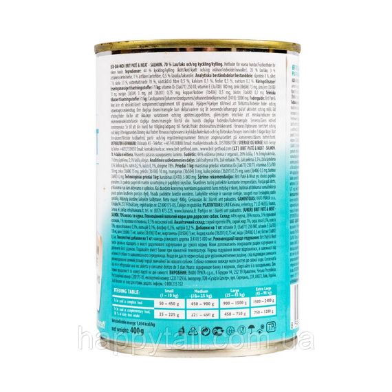 Беззерновой влажный корм Brit Care Dog Pate & Meat Salmon для собак, лосось и курица, 400 г (паштет с мясом) | Зображення 2