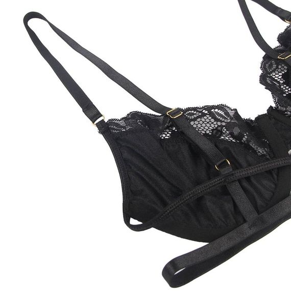 Комплект белья кружевной Star Night с поясом для чулок, черный, XS-S sexstyle | Зображення 9