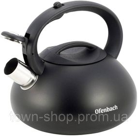 Чайник Ofenbach Happy Kettle 2.5л из нержавеющей стали со свистком, черный матовый NB-100302