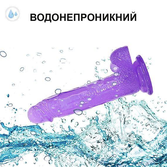 Фалоімітатор реалістичний, з мошонкою (17.8 см, фіолетовий) | Зображення 5