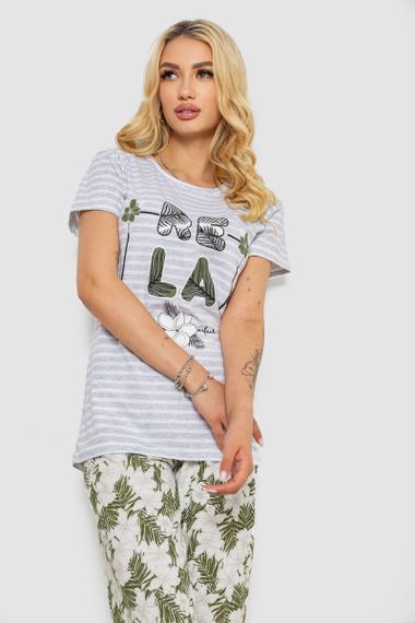 Пижама женская с принтом, цвет серый, 243R3757 | Зображення 1