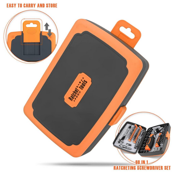 Універсальний набір викруток із тріскачкою 68 в 1 68 в 1 Torx RATCHET у кейсі, викрутка з насадками, викрутка з бітами | Зображення 7