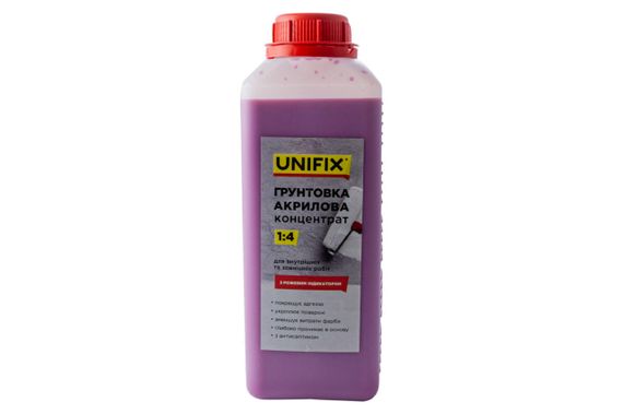 Грунтовка акриловая Unifix - 1 кг x 1:4 концентрат с индикатором (951111)