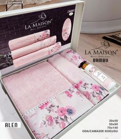 Подарочный набор бамбуковых полотенец La Maison, 3 шт. с ароматом Alen