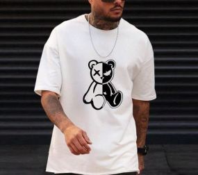 Футболка мужская с принтом повседневная S Белая