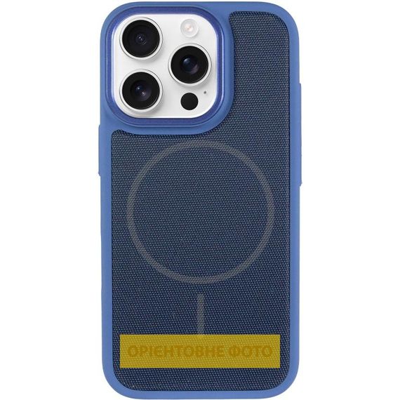 Чохол PC Textile Hybrid with Magnetic Fit для Apple iPhone 15 Pro (6.1") Blue | Зображення 1