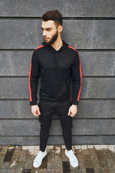 Костюм Лампас весни чорно-червоний S M | Зображення 1