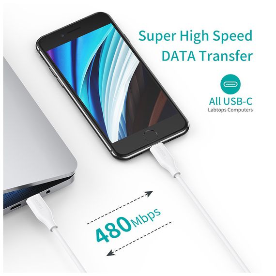 Дата кабель USB-С to Lightning 1.0m USB2.0 30W MFI Choetech (IP0040-WH) | Зображення 6