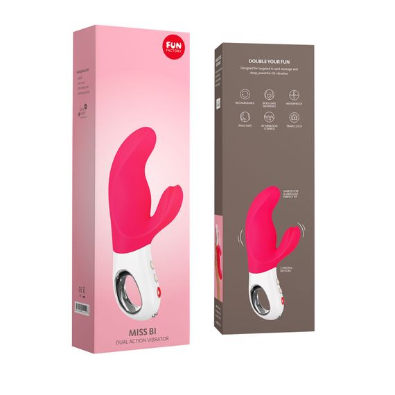 Вібратор-кролик Fun Factory MISS BI pink/white, 2 незалежні мотори, діаметр 4,2 см | Зображення 5