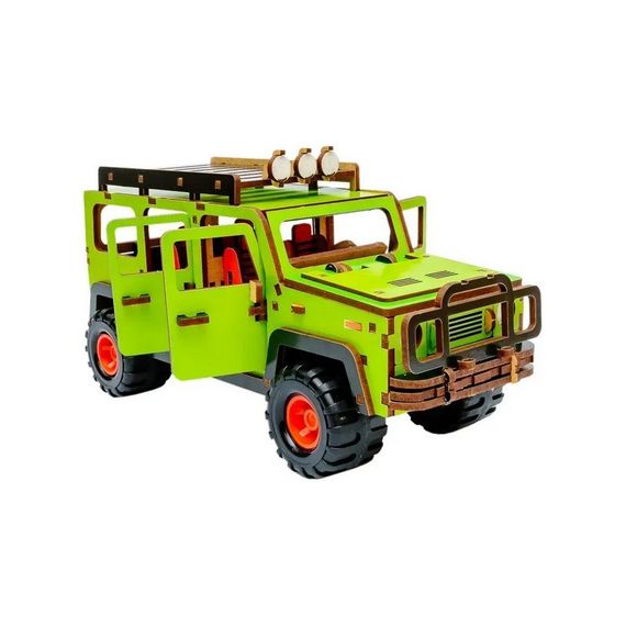 Деревянный 3D конструктор "Внедорожник" Puz-00951, 123 детали | Зображення 4