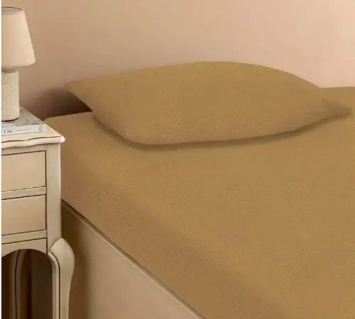 Бежеве Простирадло махрове на резинці з наволочками Anisa (220х240+30 см) | Зображення 3