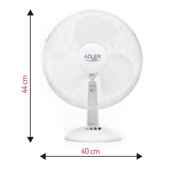 Вентилятор настільний Adler AD 7304, 40 см, 90 Вт, 3 швидкості, з поворотом і нахилом | Зображення 8