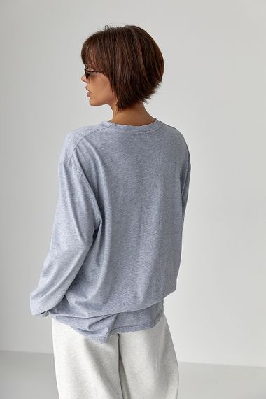 Однотонний базовий лонг oversize - сірий цвет, ONE SIZE (є розміри) | Зображення 1