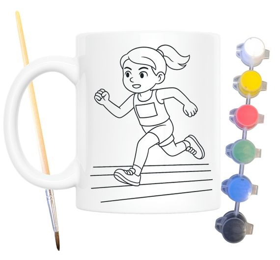 Набор для творчества кружка раскраска Легкая атлетика 330 мл белая (КР0113)