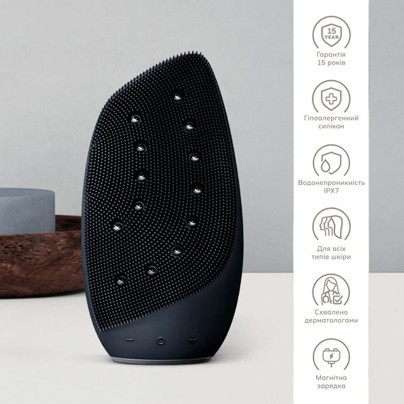Очищувальна щітка для обличчя GESKE Sonic Thermo Facial Brush&Face-Lifter 8в1 black | Зображення 2