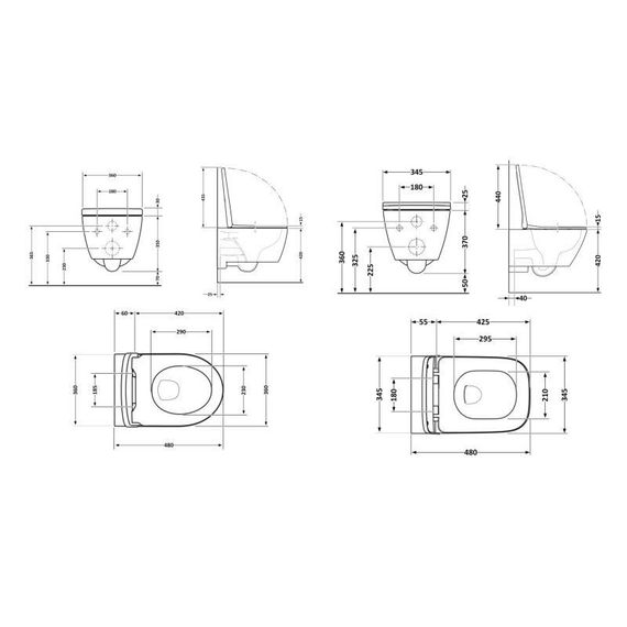 Акционный набор: унитаз подвесной Jay Ultra Quiet QT07335177W 485х360х320 + Tern Ultra Quiet QT17332303ASW 490x365x325 | Зображення 1